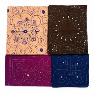 Handmade Baby Nakshi Katha Combo Pack (4 Pieces) | Multicolor Soft Cotton | Suta.bd